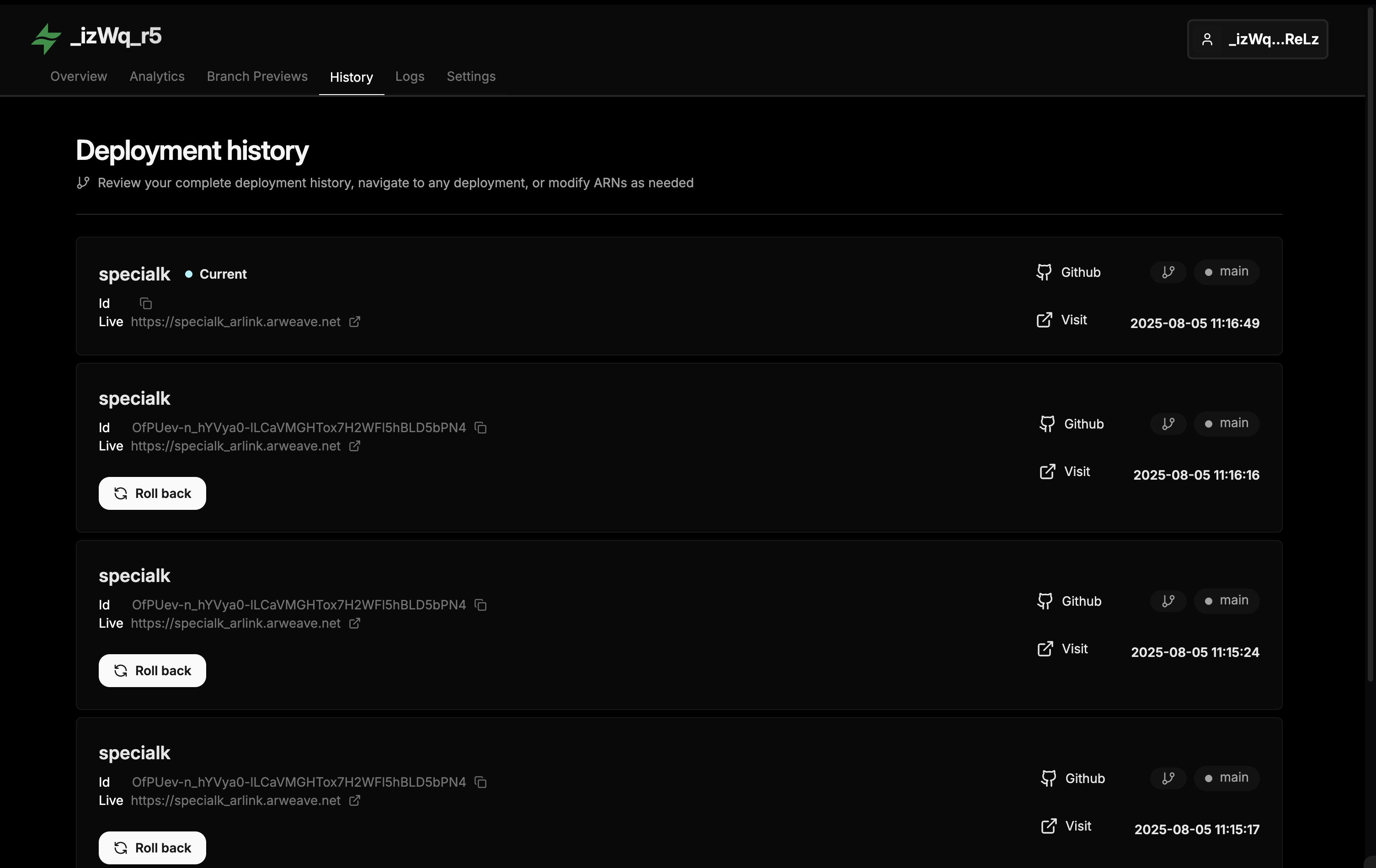 Arlink deployment build monitoring